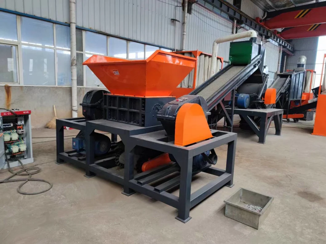 Double Shaft Plastic Shredder Crushing Recycling Machine Scrap Metal Tire Shredder Machine